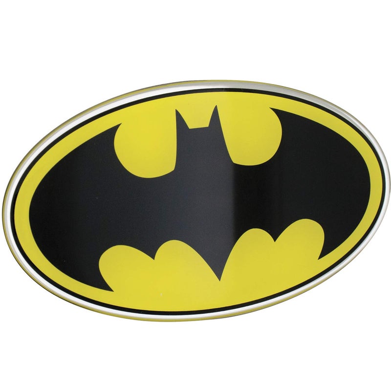 Fan Emblems DC Comics Heroes and Villains Domed Chrome Decal - Classic Logos (Classic Batman Logo (Black-Yellow)) - Image 1